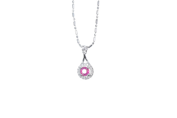 Mini Ruby and Diamond Pendant
