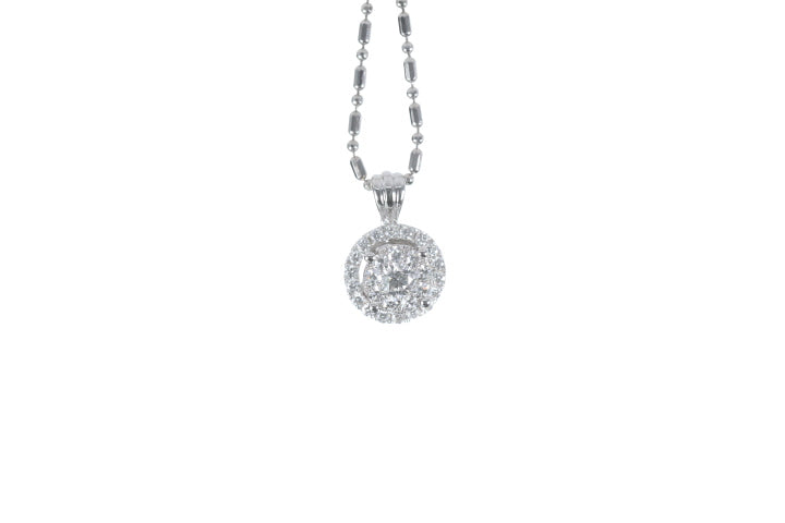 Illusion Diamond Halo Pendant