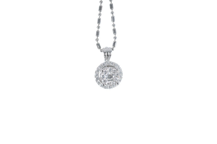 Illusion Diamond Halo Pendant