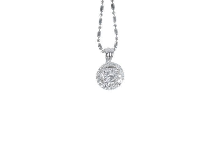 Illusion Diamond Halo Pendant