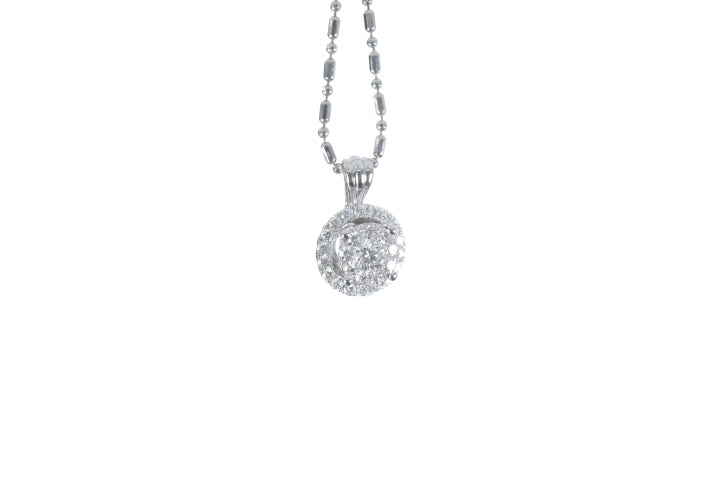 Illusion Diamond Halo Pendant