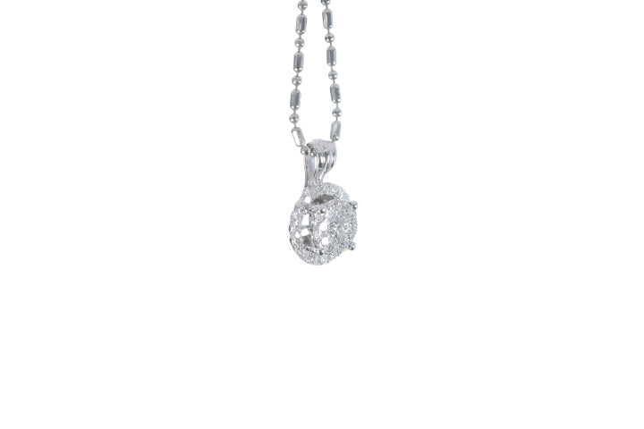 Illusion Diamond Halo Pendant