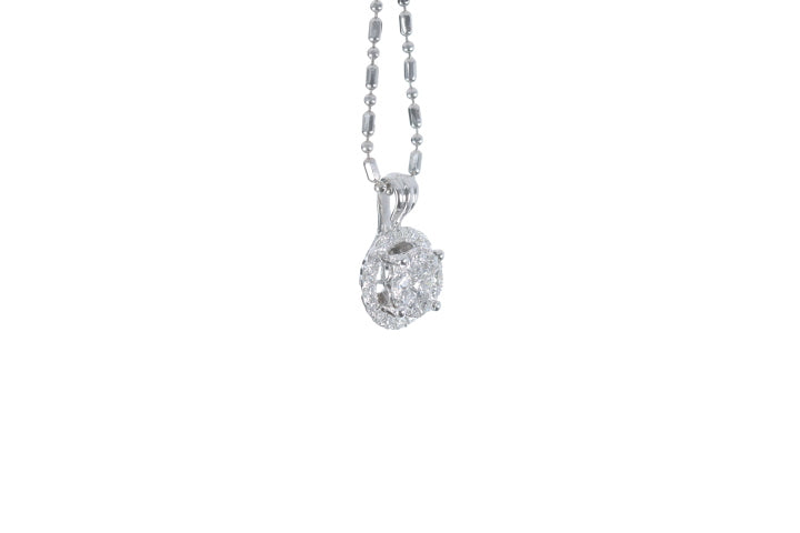Illusion Diamond Halo Pendant
