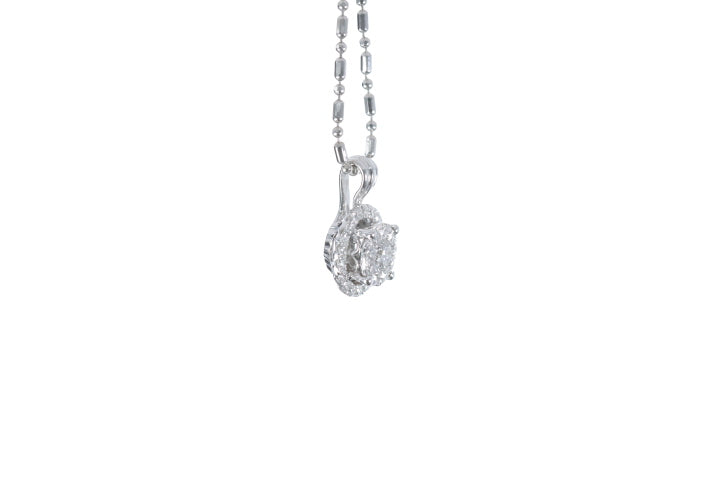 Illusion Diamond Halo Pendant