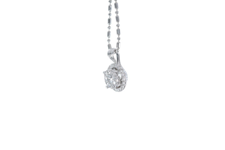 Illusion Diamond Halo Pendant