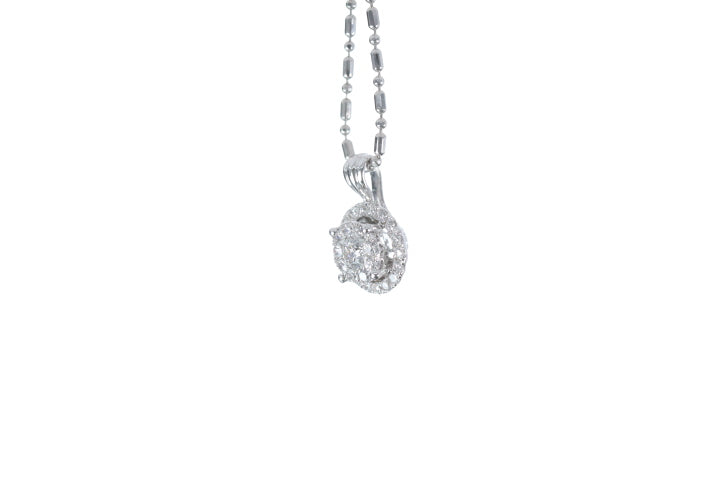 Illusion Diamond Halo Pendant