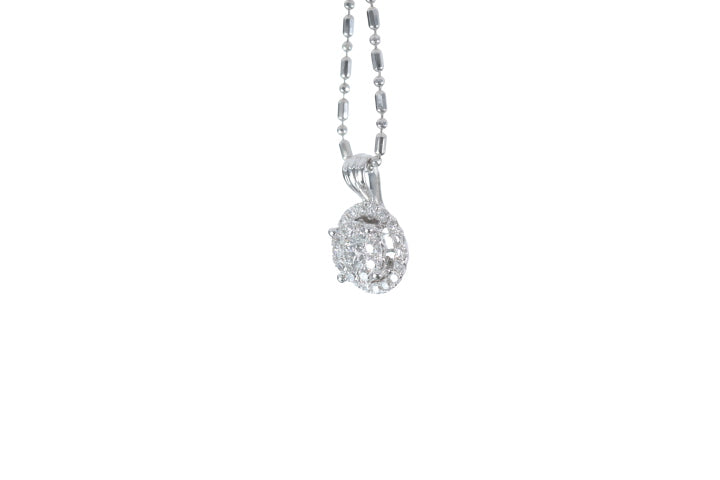 Illusion Diamond Halo Pendant