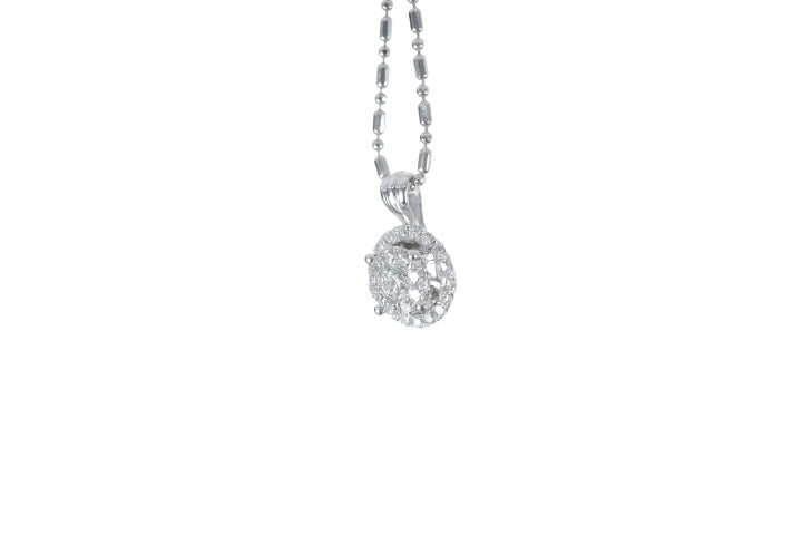 Illusion Diamond Halo Pendant