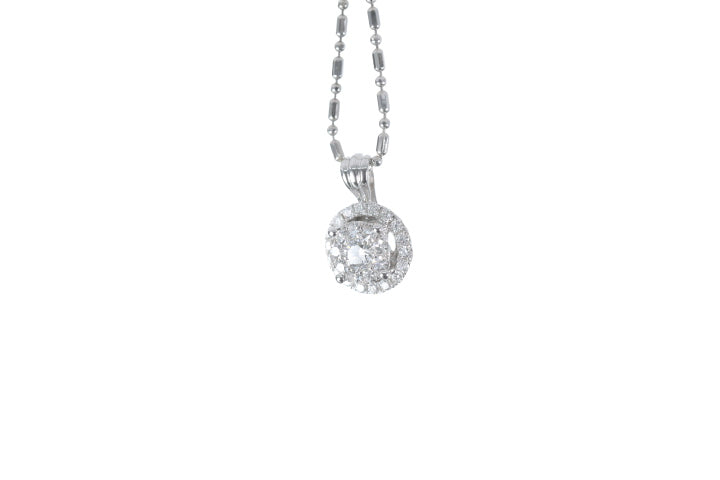 Illusion Diamond Halo Pendant