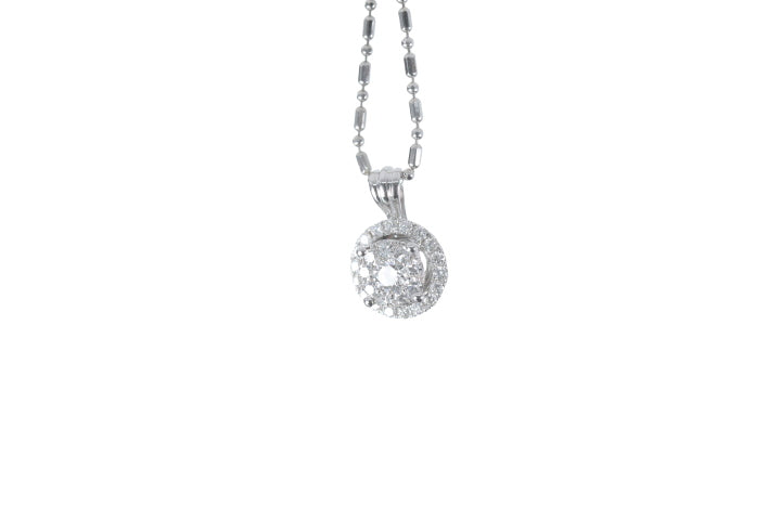 Illusion Diamond Halo Pendant