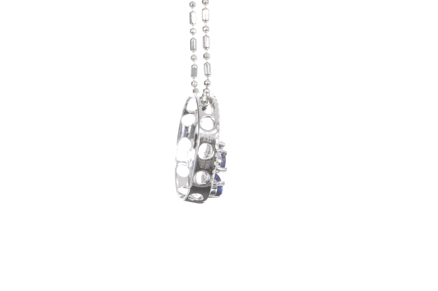 Sapphire Flower Halo Pendant
