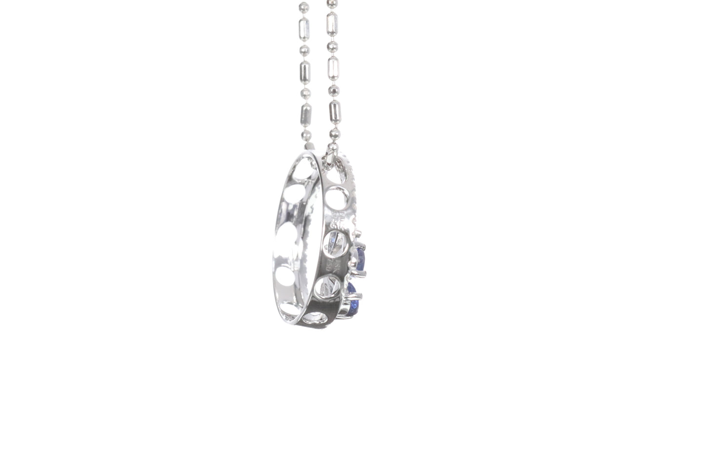 Sapphire Flower Halo Pendant