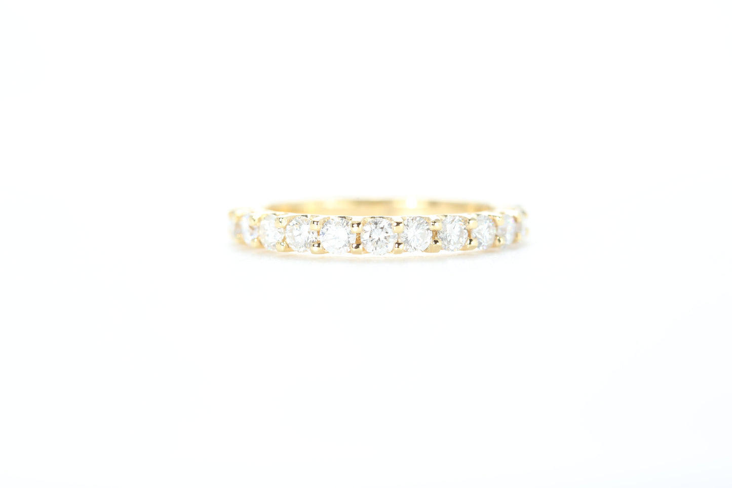 Micro Pavé One Carat Carat Diamond Ring in 18k Yellow Gold