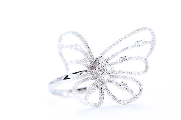 Intricate Diamond Butterfly Ring