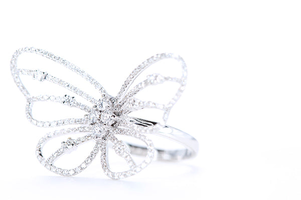 Intricate Diamond Butterfly Ring