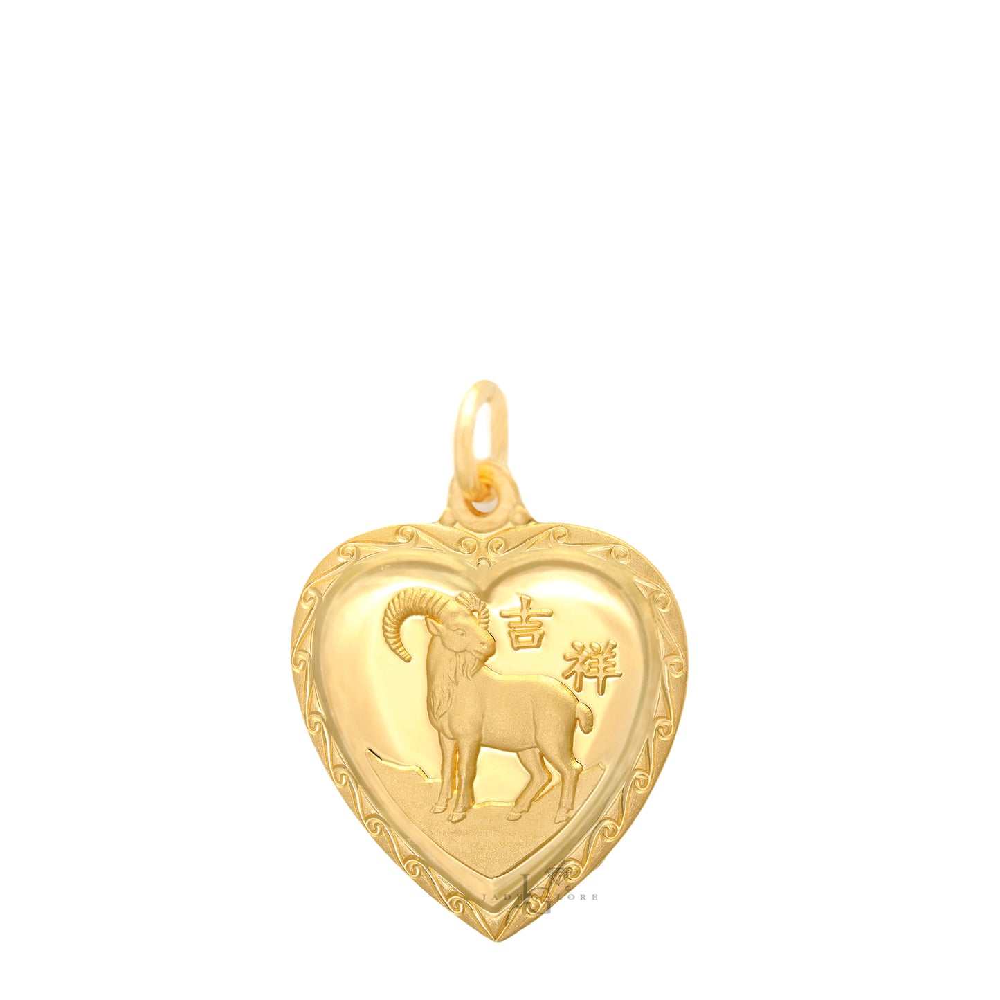 24K Small Heart Ram Pendant