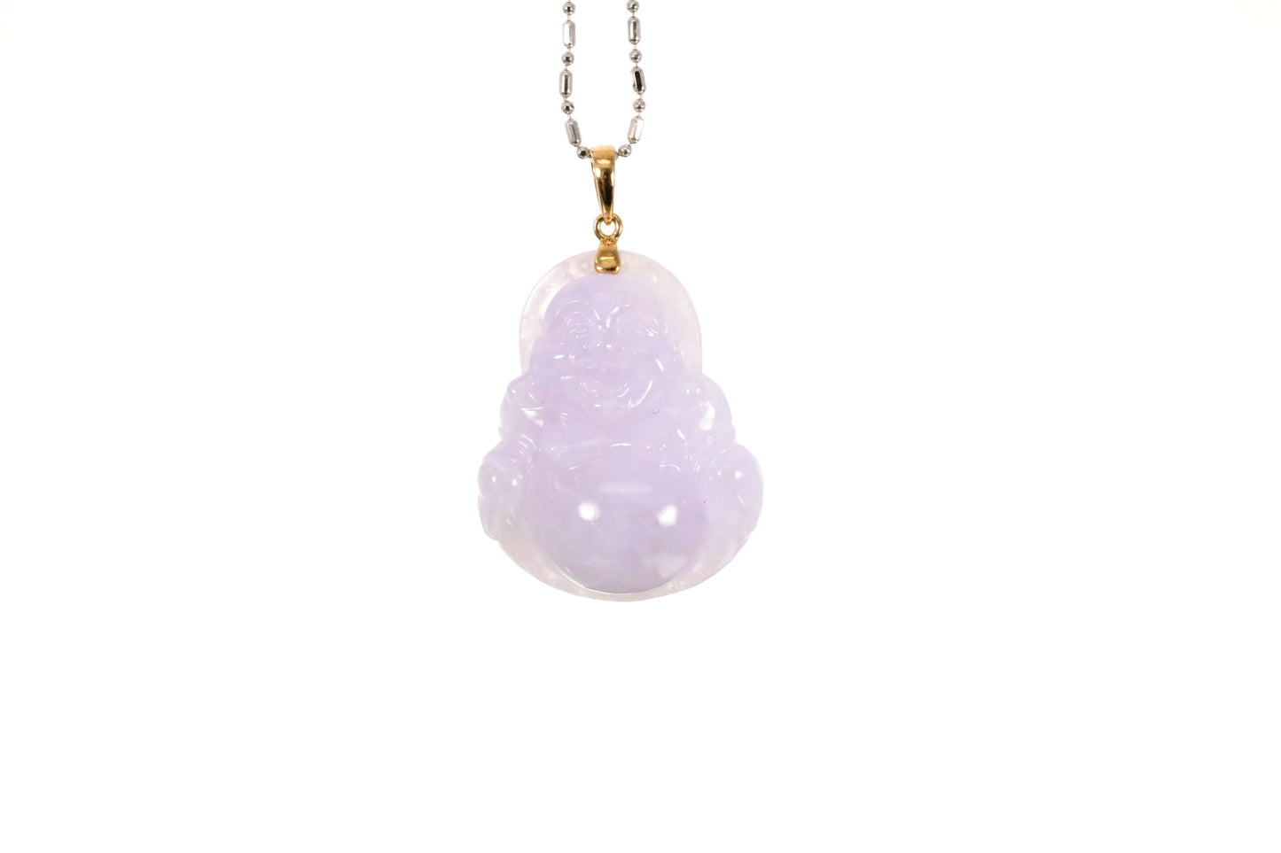 Lavender Jadeite Buddha Pendant