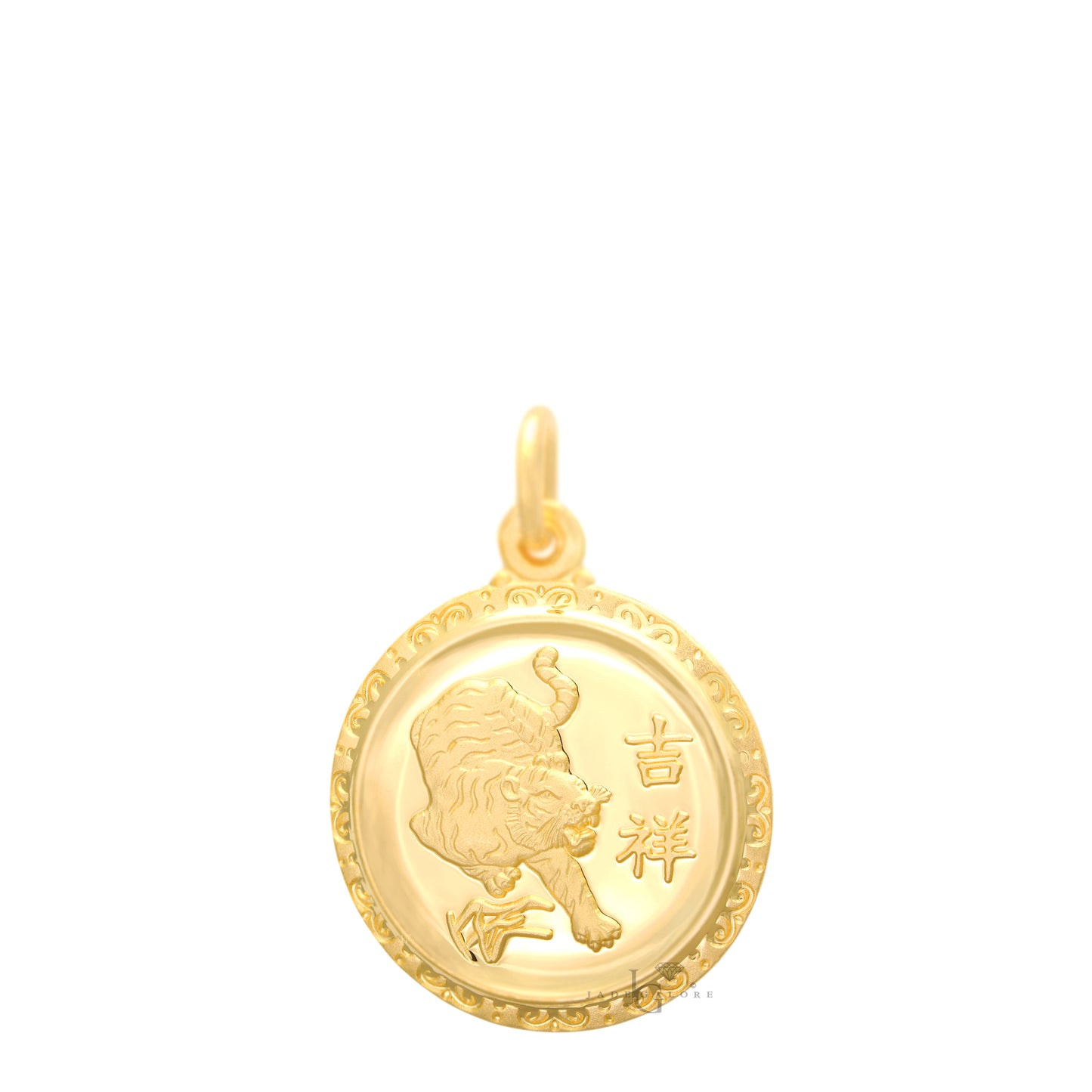 medium round tiger 24k gold