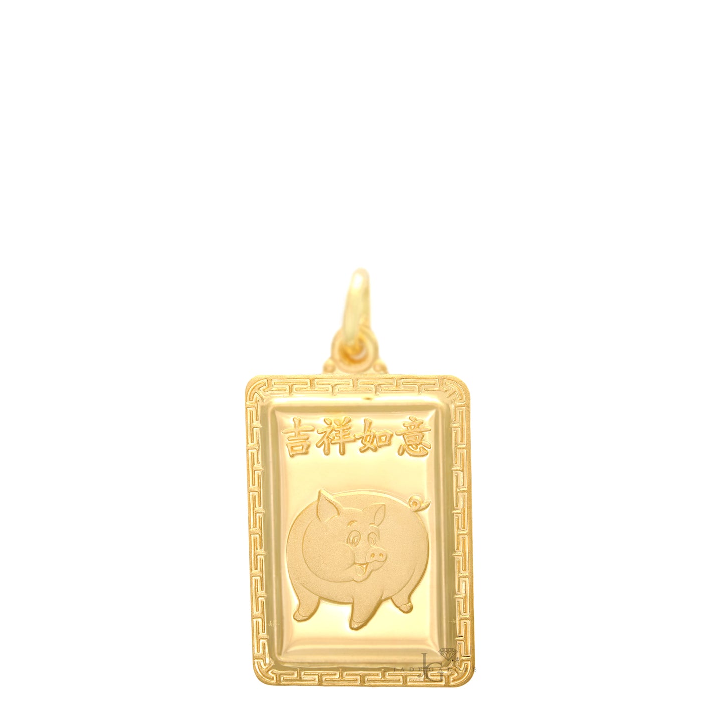 24K Small Rectangle Pig Pendant