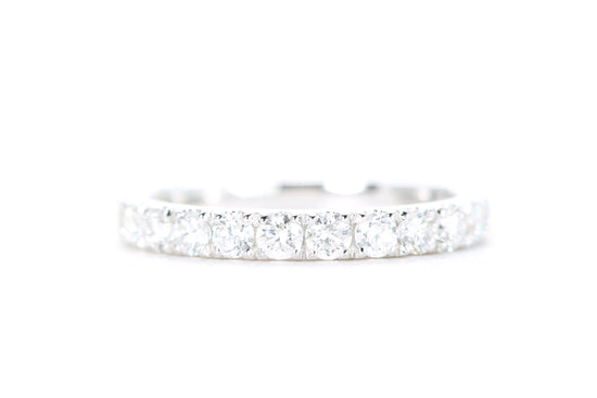 Micro Pavé Diamond Ring 3/4 Carat in White Gold