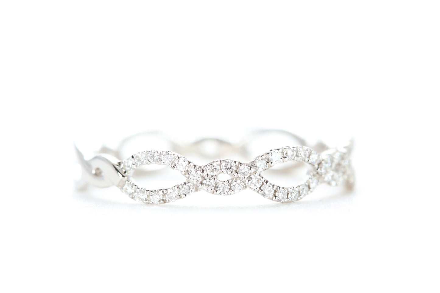 Open Twist Diamond Ring White Gold