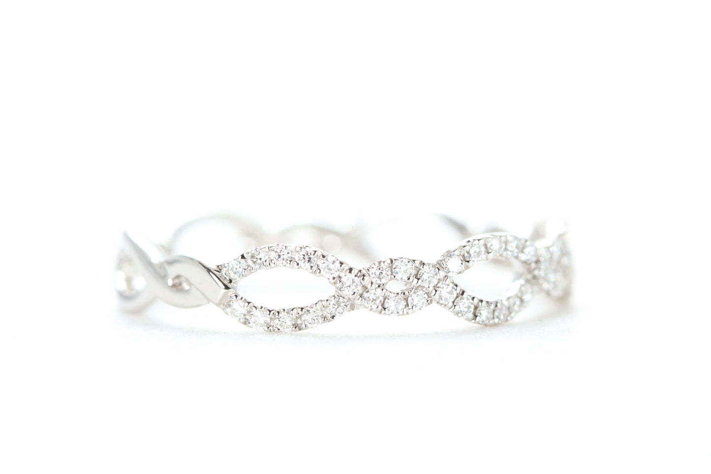 Open Twist Diamond Ring White Gold