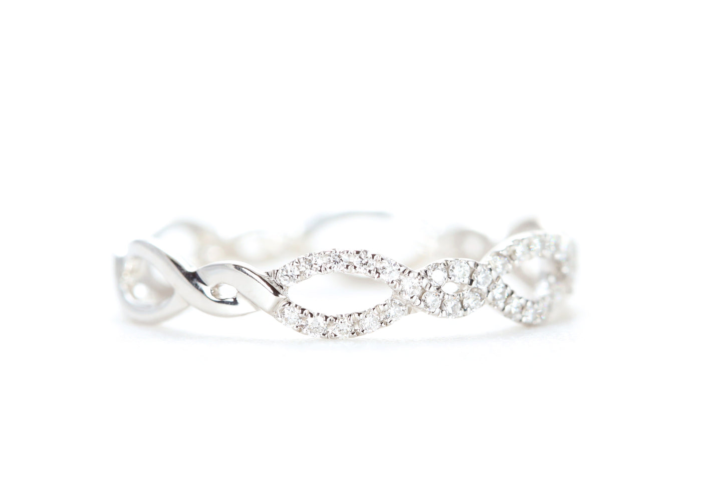 Open Twist Diamond Ring White Gold