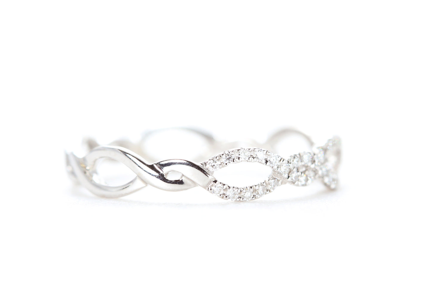 Open Twist Diamond Ring White Gold
