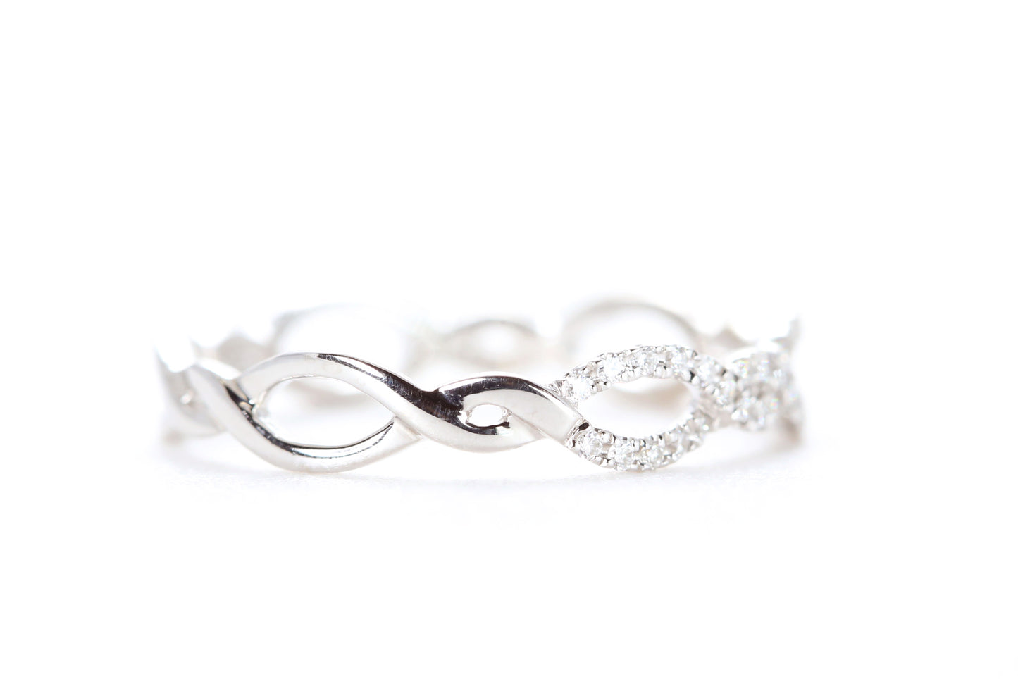 Open Twist Diamond Ring White Gold