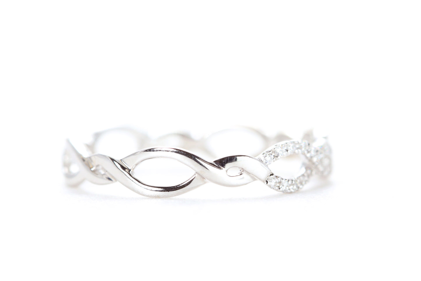 Open Twist Diamond Ring White Gold