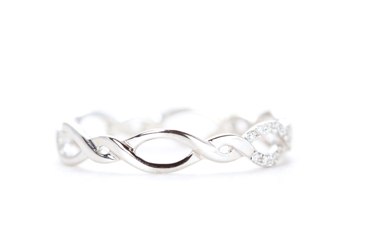 Open Twist Diamond Ring White Gold