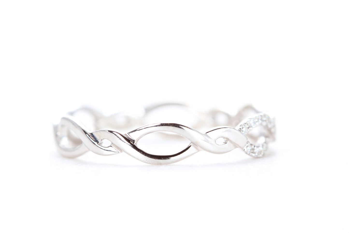 Open Twist Diamond Ring White Gold