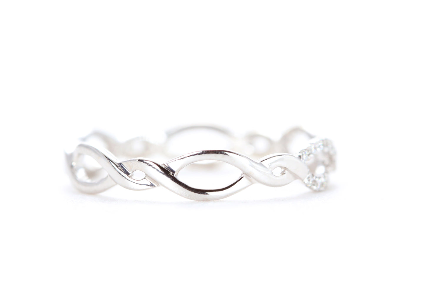 Open Twist Diamond Ring White Gold
