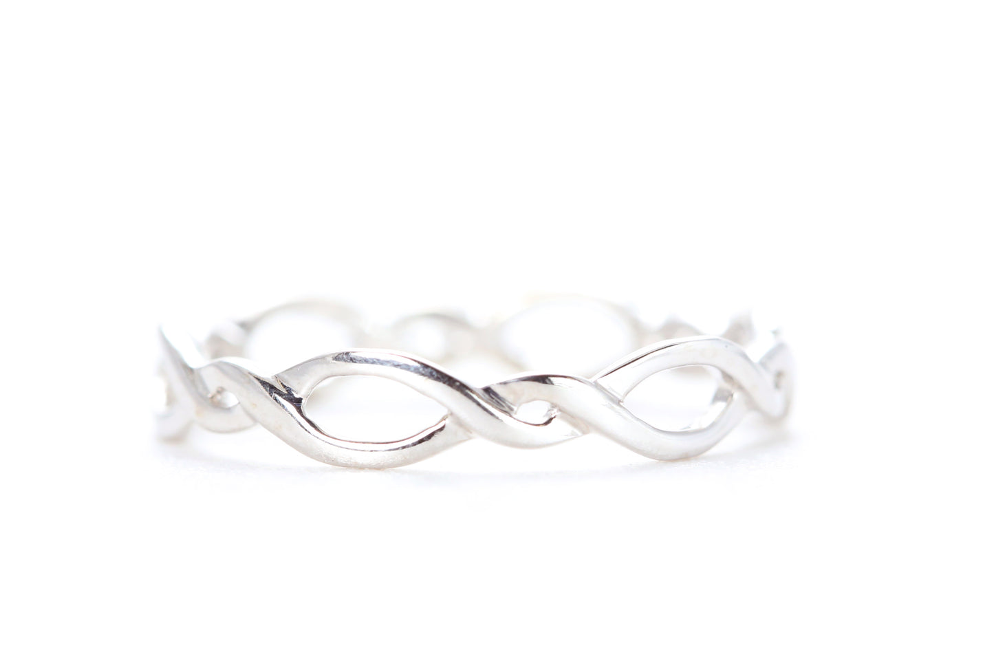 Open Twist Diamond Ring White Gold