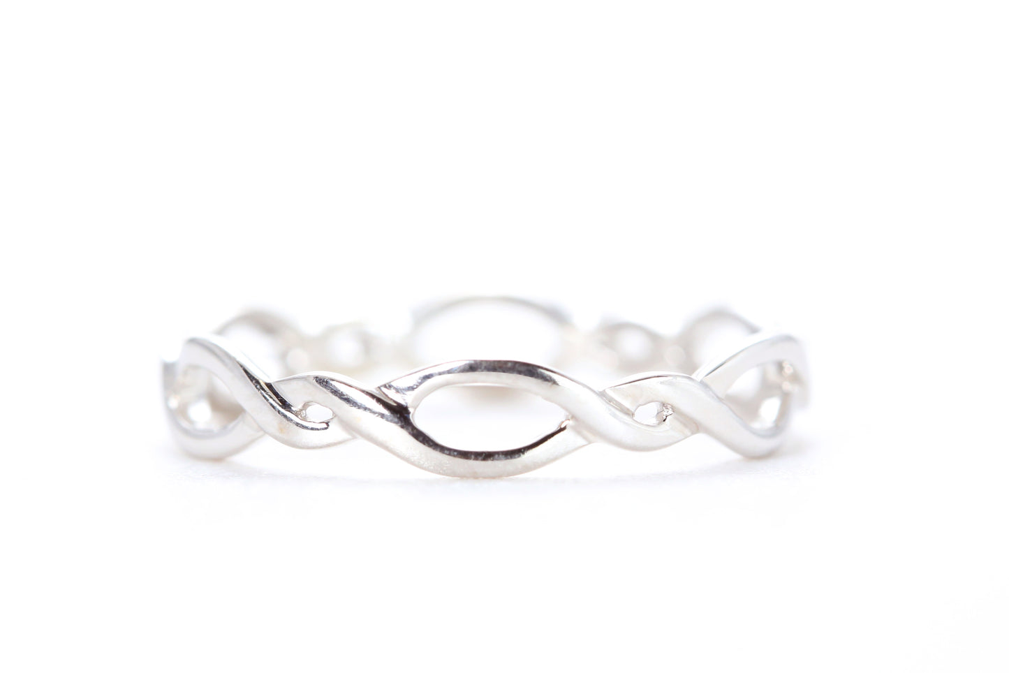 Open Twist Diamond Ring White Gold