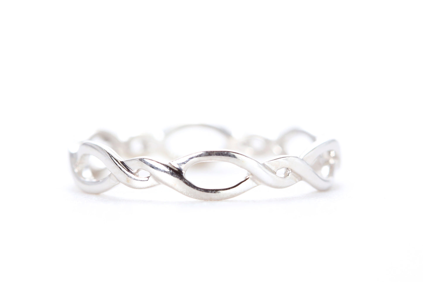 Open Twist Diamond Ring White Gold