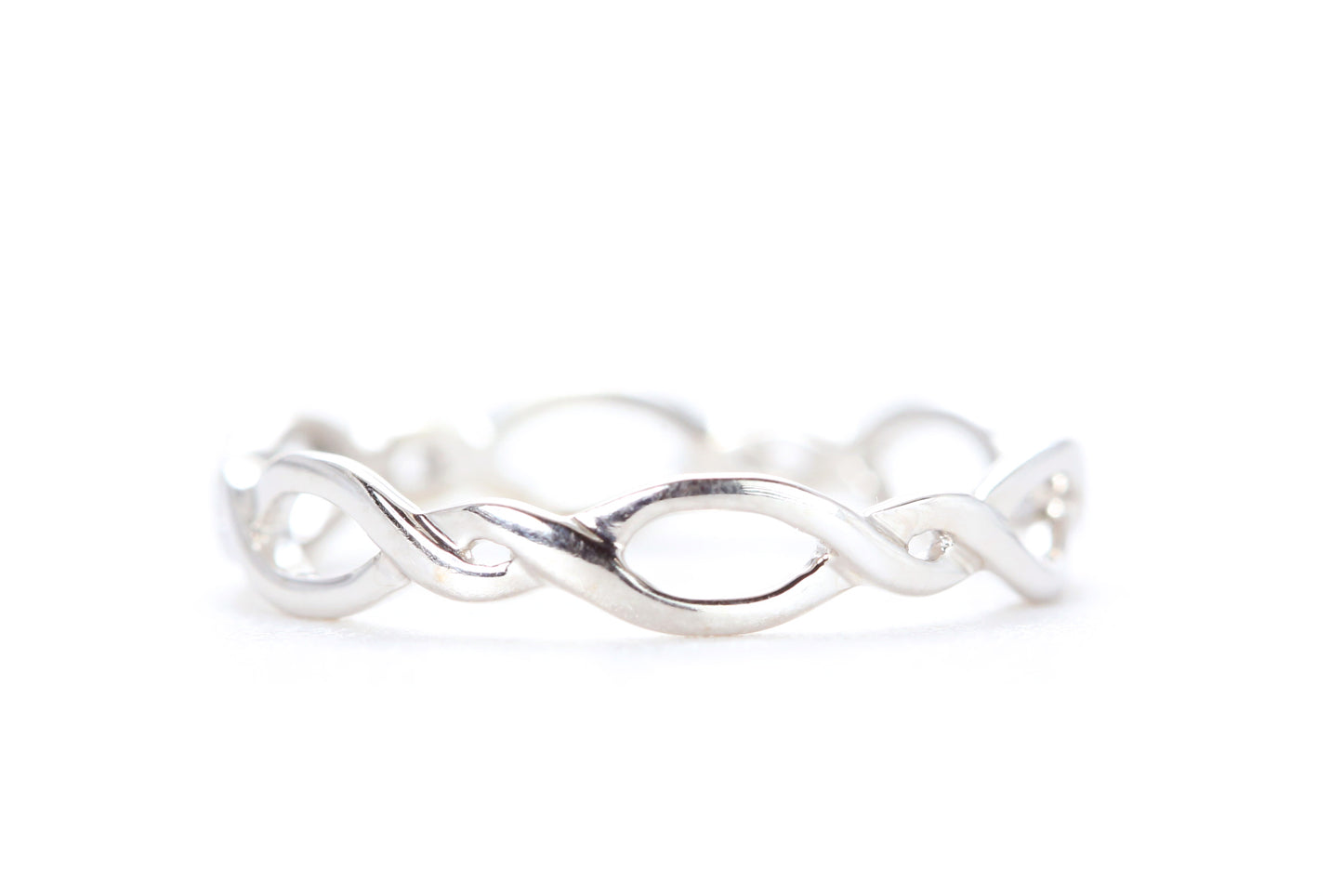 Open Twist Diamond Ring White Gold