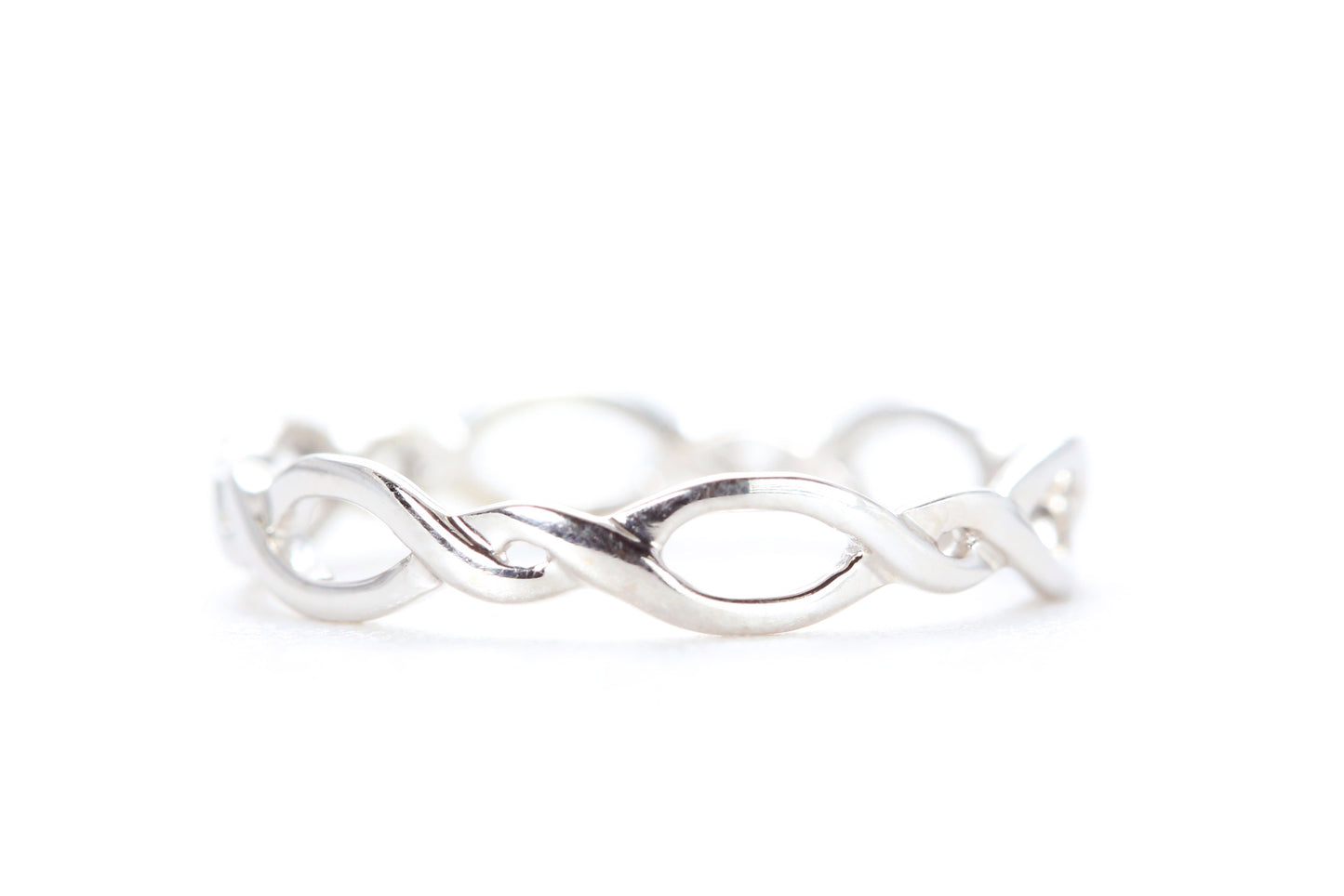 Open Twist Diamond Ring White Gold