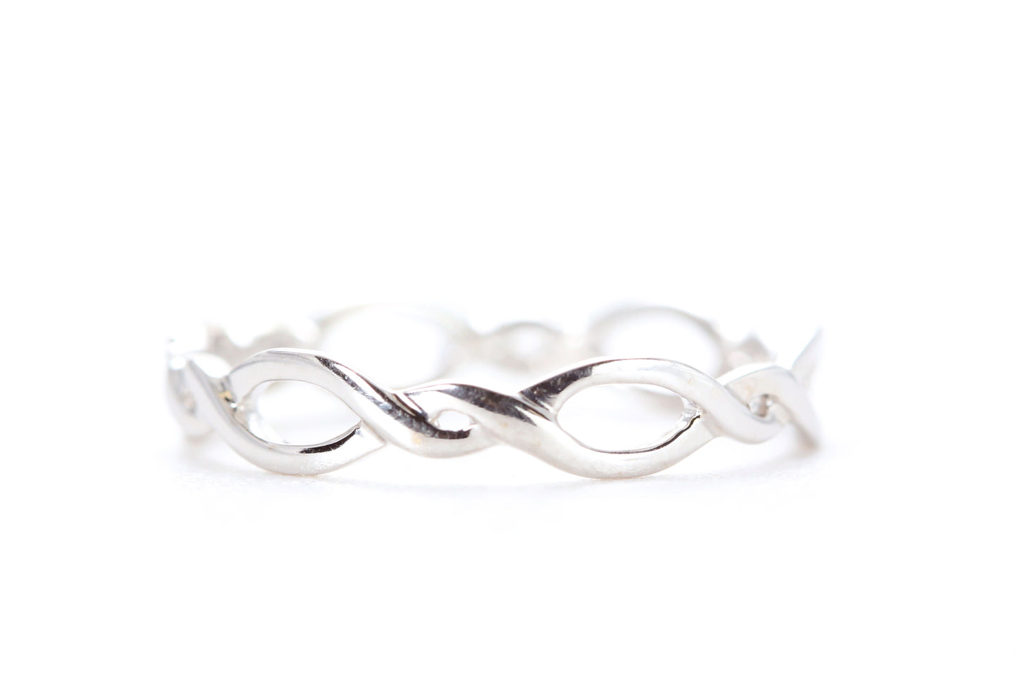 Open Twist Diamond Ring White Gold
