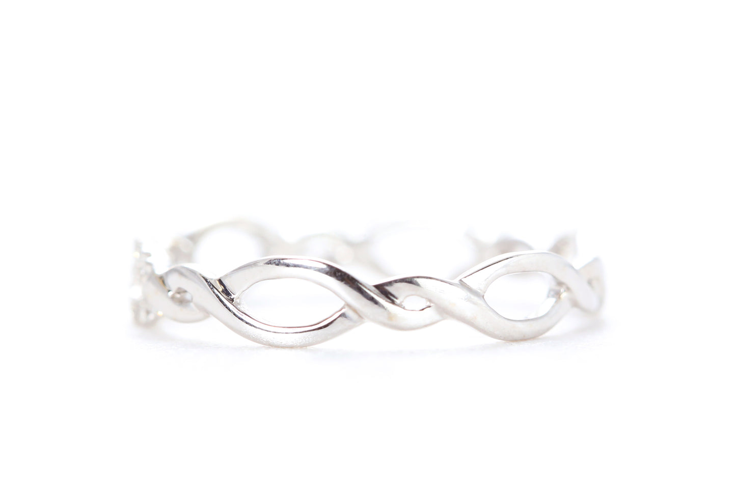 Open Twist Diamond Ring White Gold