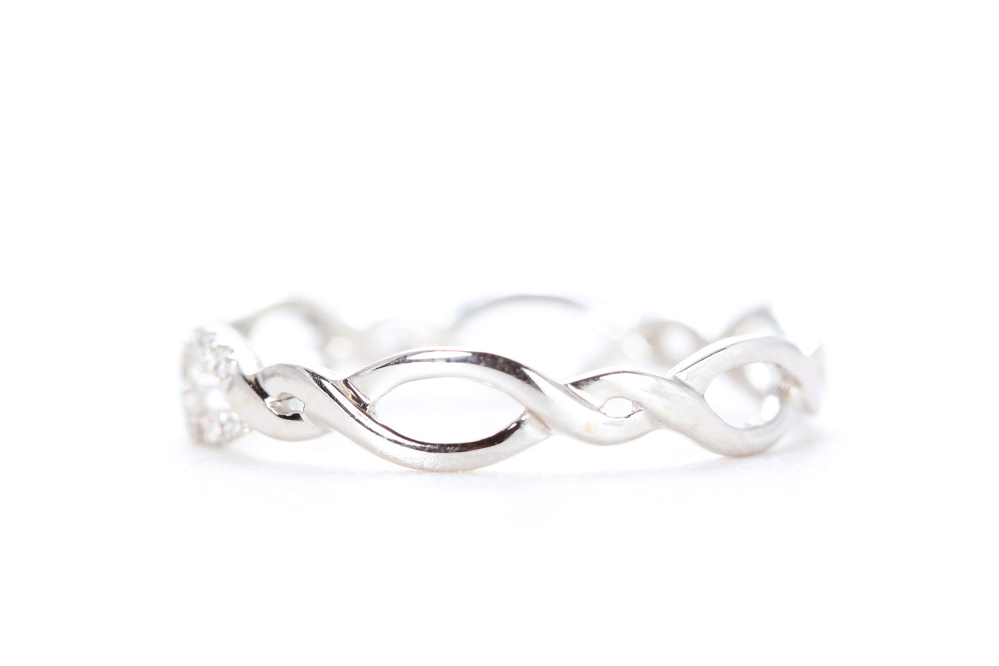 Open Twist Diamond Ring White Gold
