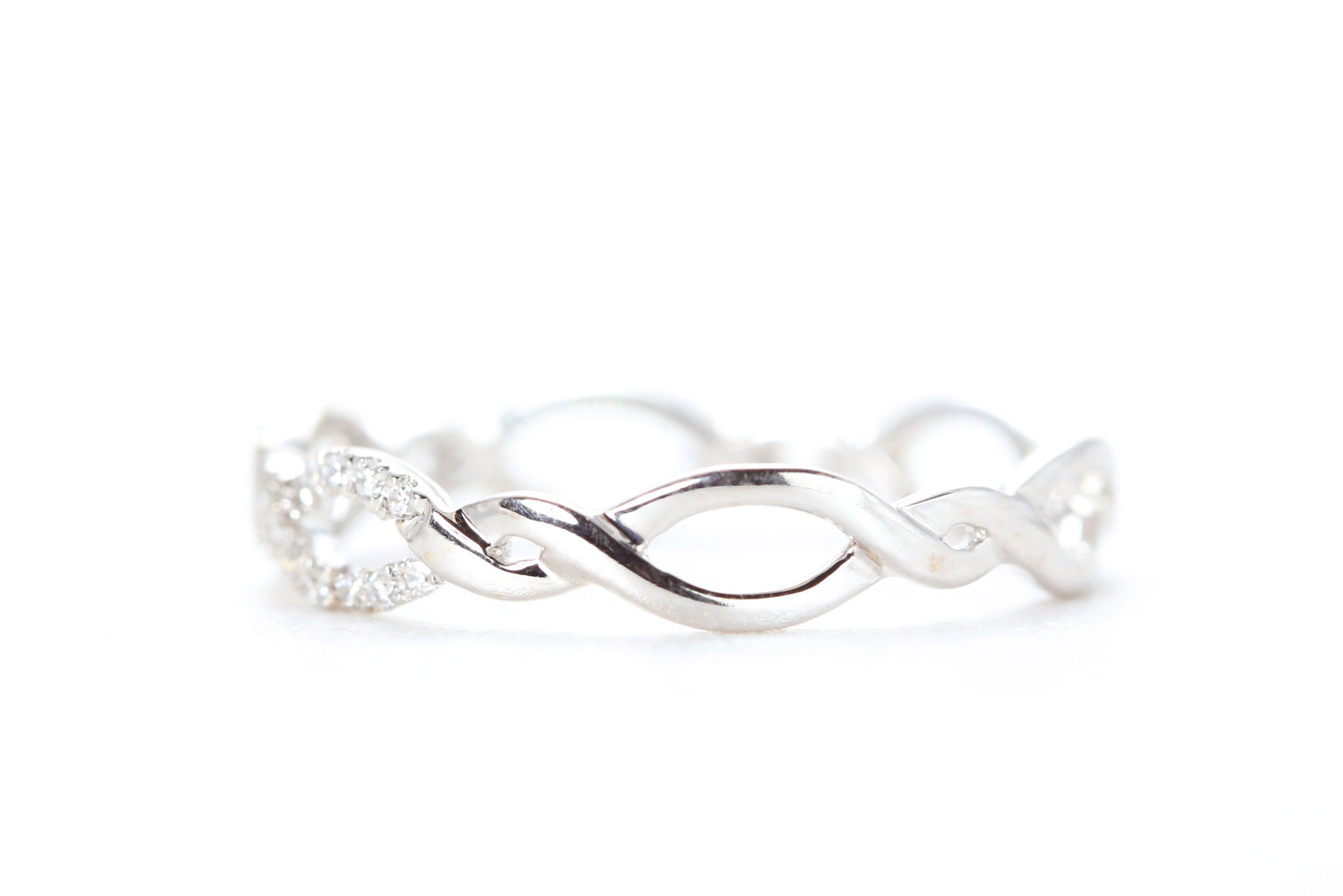 Open Twist Diamond Ring White Gold