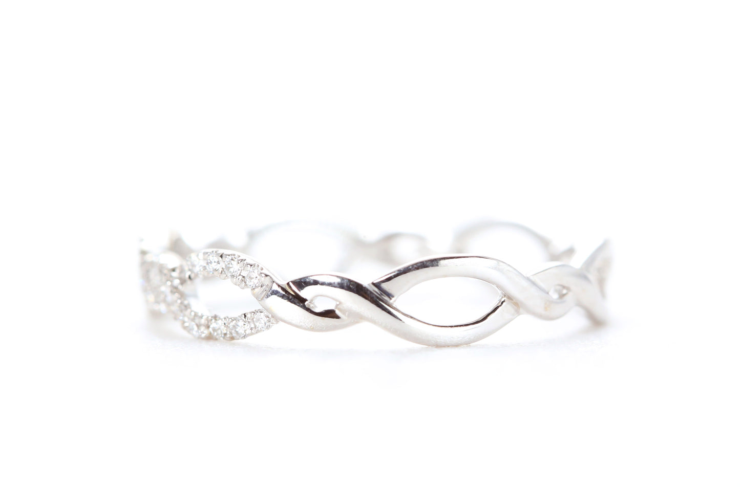 Open Twist Diamond Ring White Gold