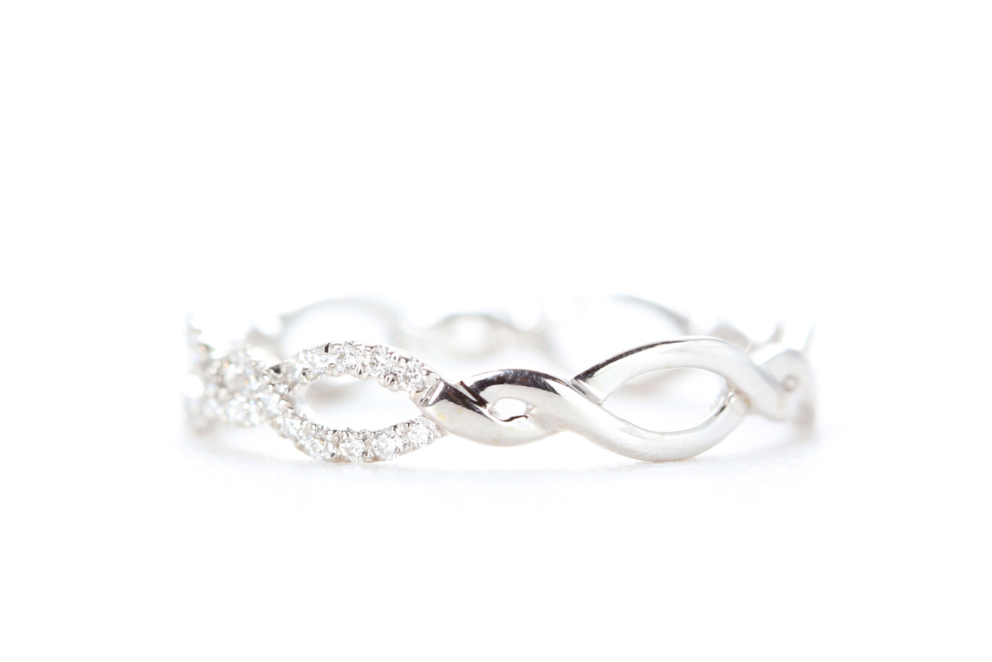 Open Twist Diamond Ring White Gold