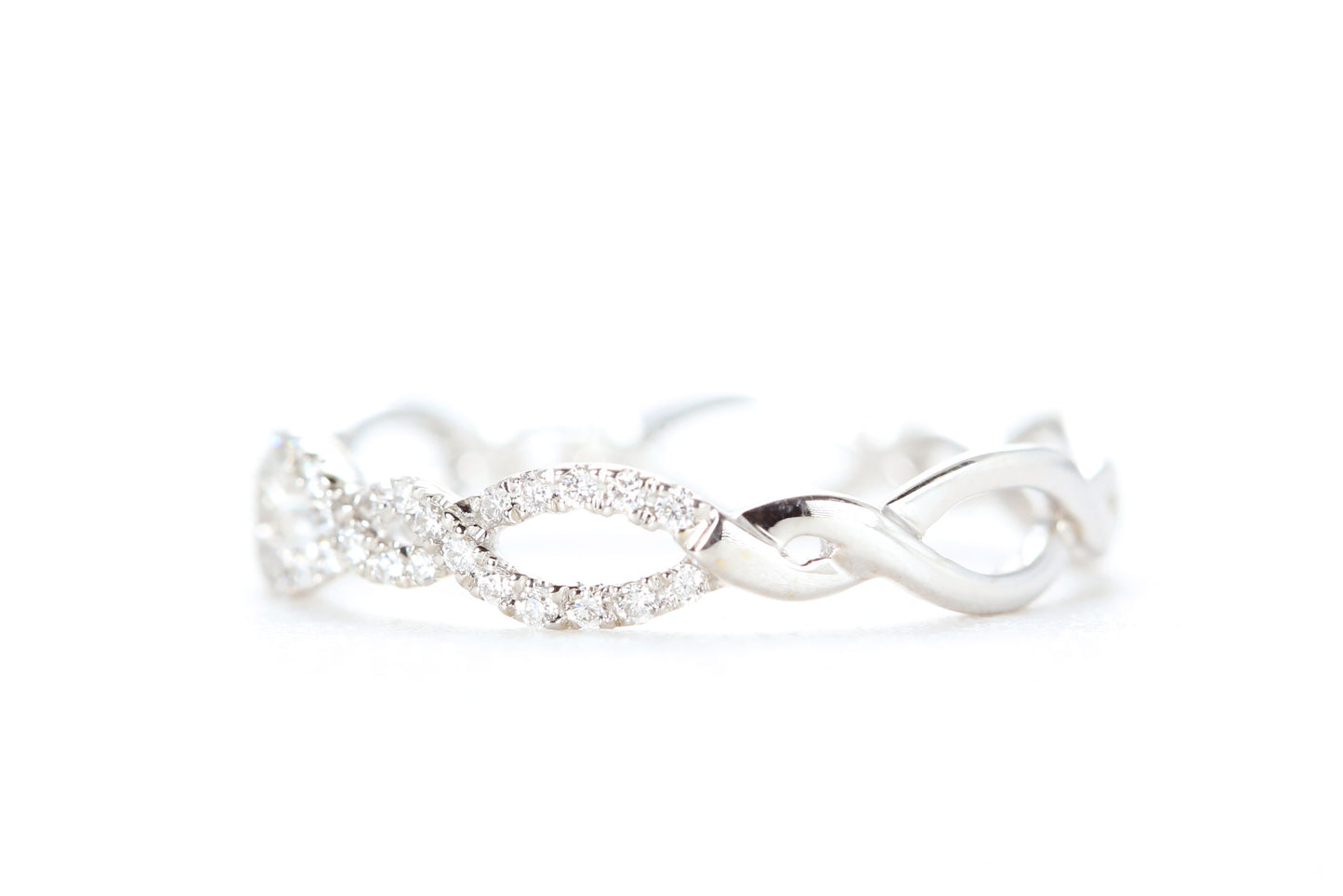 Open Twist Diamond Ring White Gold