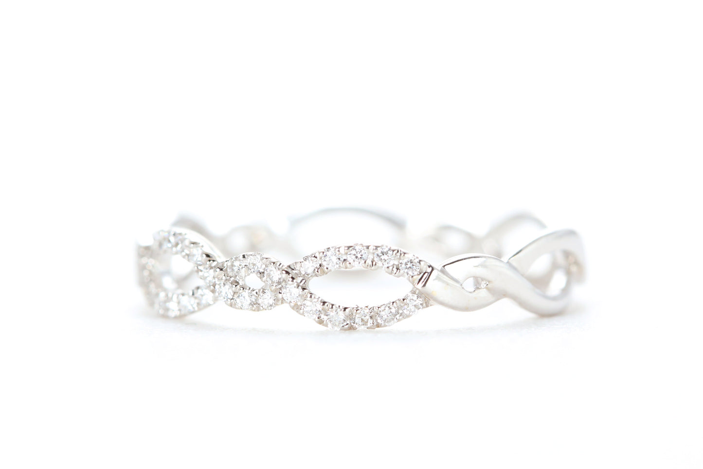 Open Twist Diamond Ring White Gold