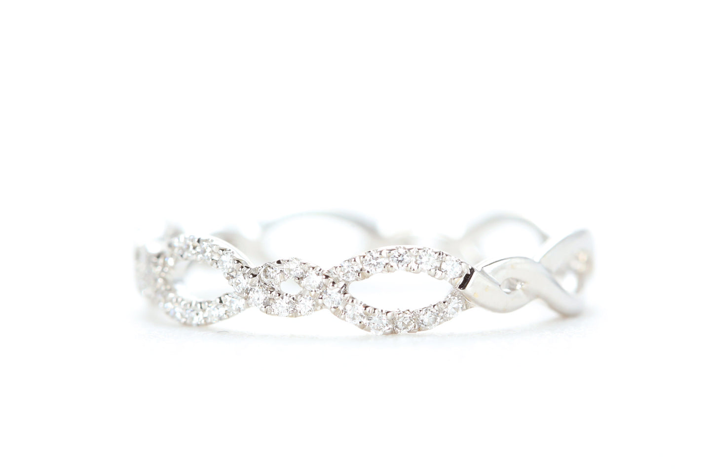 Open Twist Diamond Ring White Gold