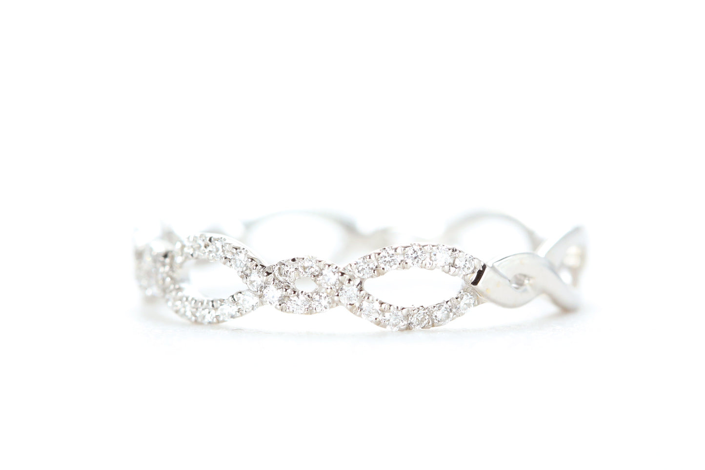 Open Twist Diamond Ring White Gold