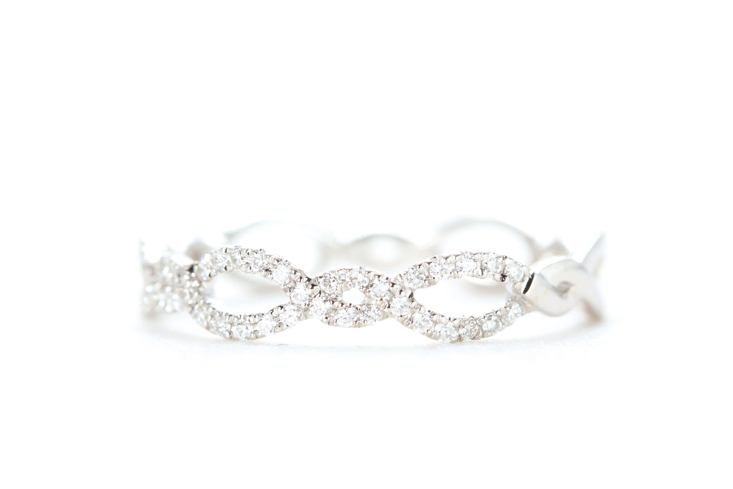 Open Twist Diamond Ring White Gold