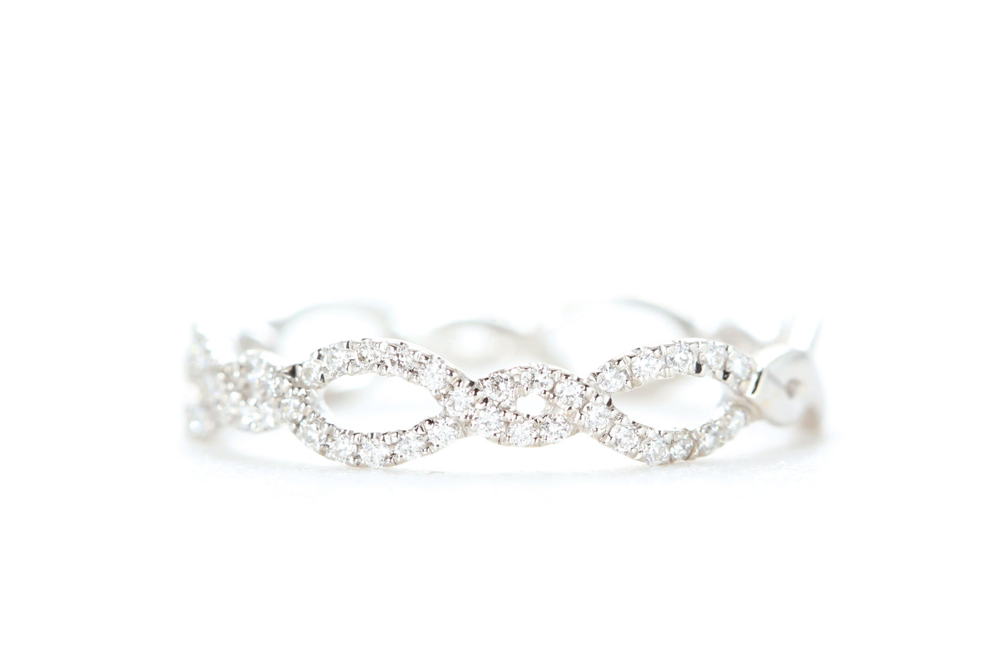 Open Twist Diamond Ring White Gold